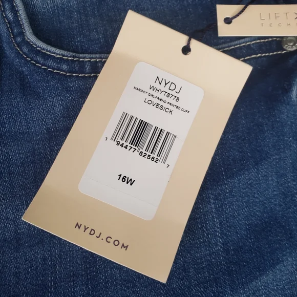 NYDJ Girlfriend Jeans Plus Size Capri's Denim 16W NEW Lovesick Medium Wash - Picture 5 of 12